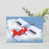 Stork Plane Baby shower Uitnodiging (Staand voorkant)