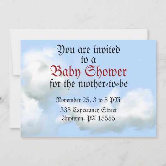 Stork Plane Baby shower Uitnodiging (Achterkant)