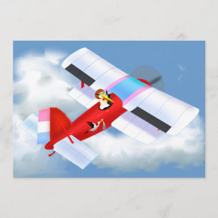Stork Plane Baby shower Uitnodiging