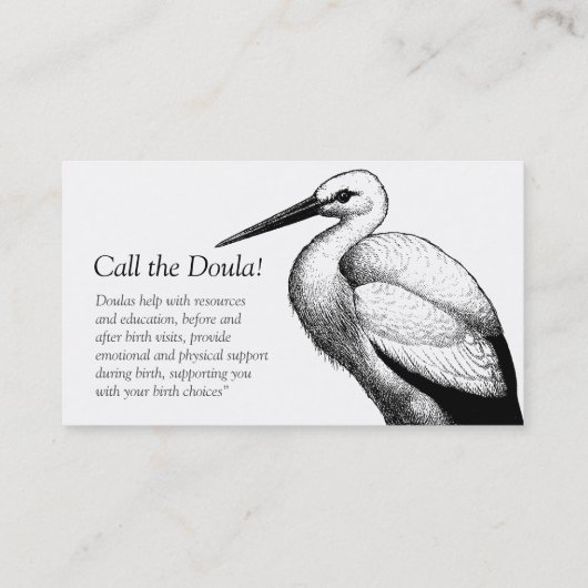 Stork roept de Doula Visitekaartjes (Achterkant)