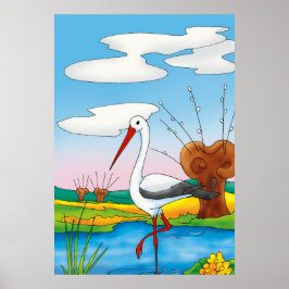 Stork | Schattig dier Poster