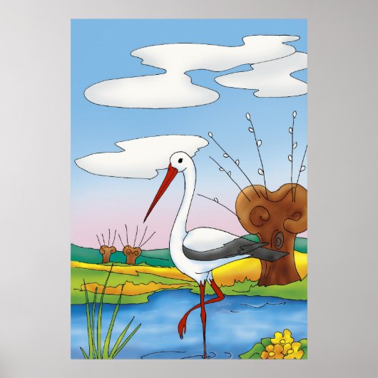Stork | Schattig dier Poster (Voorkant)
