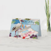 STORK, SHAMROCKS BOY BABY SHOWER BIRTY STATS (Voorkant)