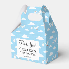 Stork Special Delivery Baby shower Blue Clouds Bedankdoosjes