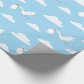 Stork Special Delivery Baby shower Invitation Cadeaupapier (Hoek)