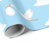 Stork Special Delivery Baby shower Invitation Cadeaupapier (Rol Hoek)