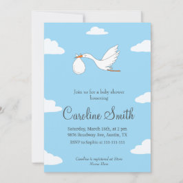 Stork Special Delivery Baby shower Invitation Kaart