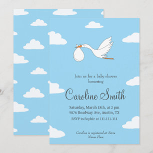 Stork Special Delivery Baby shower Invitation Kaart