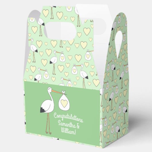 Stork Spring Baby shower Bedankdoosjes (Geopend)