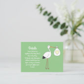 Stork Spring Baby shower Informatiekaartje (Staand voorkant)