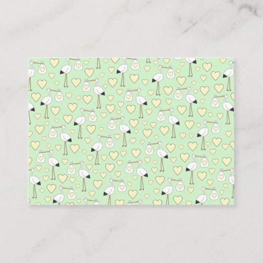 Stork Spring Baby shower Informatiekaartje (Achterkant)