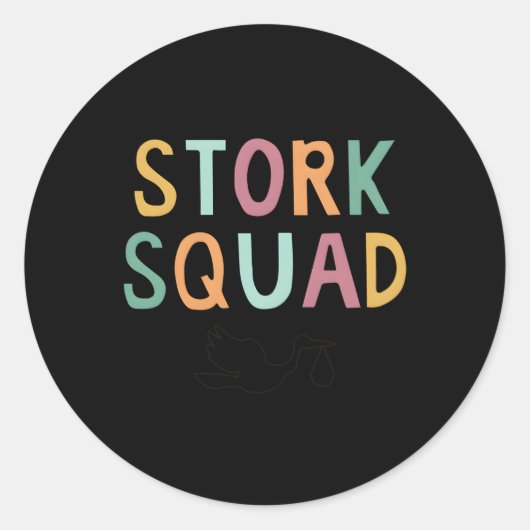 Stork Squad Arbeid en Levering Ronde Sticker (Voorkant)