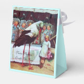 STORK TWIN BABY BOY SHOWER BLUE GEM MONOGRAM BEDANKDOOSJES (Achterkant)