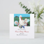 STORK TWIN BABY BOY SHOWER, champagne metallic Kaart (Staand voorkant)