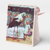 STORK TWIN BABY GIRL SHOWER PINK GEM MONOGRAM BEDANKDOOSJES (Achterkant)