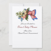 STORK TWIN BABY SHOWER, champagne metallic Kaart (Voorkant)