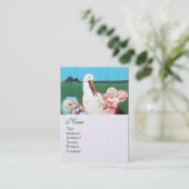STORK TWIN BABY SHOWER MONOGRAM, wit parelpapier Visitekaartje (Staand voorkant)