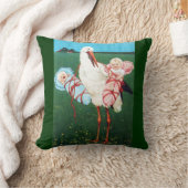 STORK TWIN BABY SHOWER, roze, Blauwgroen blauw Kussen (Deken)