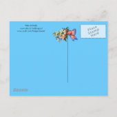 STORK TWIN BABY SHOWER, roze, Blauwgroen blauw Uitnodiging Briefkaart (Achterkant)