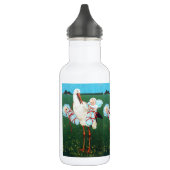 STORK TWIN BABY SHOWER, roze, Blauwgroen blauw Waterfles (Links)