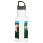 STORK TWIN BABY SHOWER, roze, Blauwgroen blauw Waterfles (Achterkant)