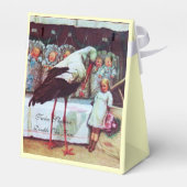 STORK TWIN BABY SHOWER WHITE GEM MONOGRAM BEDANKDOOSJES (Achterkant)