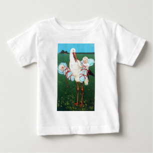 STORK TWIN BOY BABY SHOWER, blauw wit