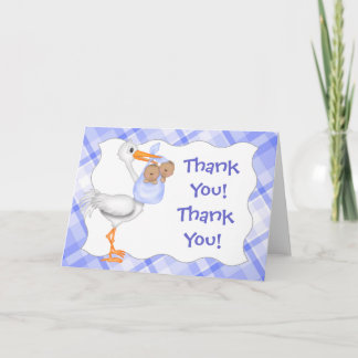 Stork & Twin Boys (donkere huid) Hartelijk dank Bedankkaart