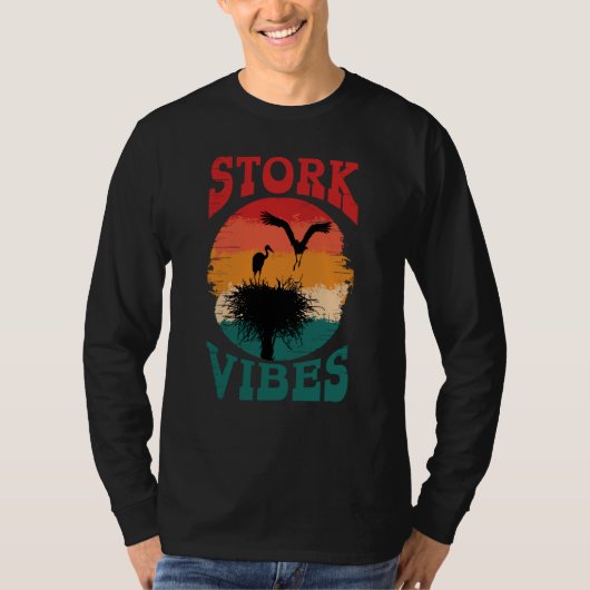 Stork Vibes Storks Egrets Herons Ornithologists  1 T-shirt (Voorkant)