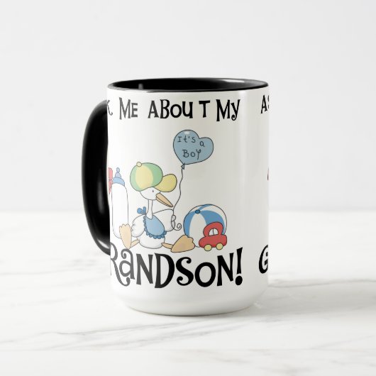 Stork vraagt naar mijn kleinzoon mok (Voorkant links)