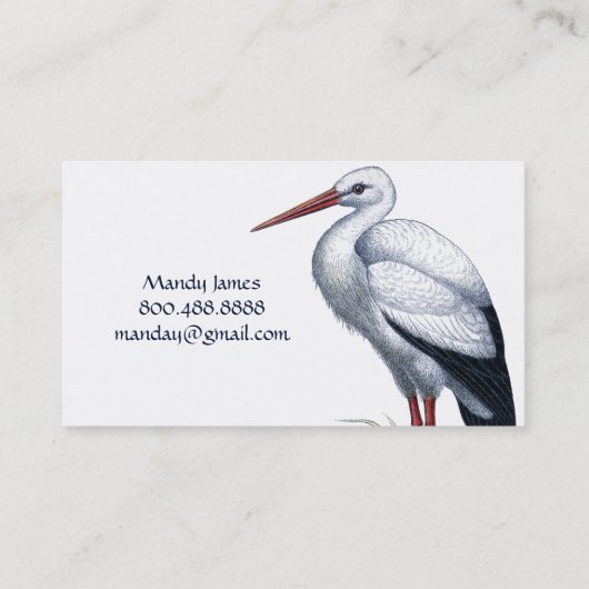 Stork vroedvrouw of doula geboorte ondersteuning d contactkaartje (Achterkant)