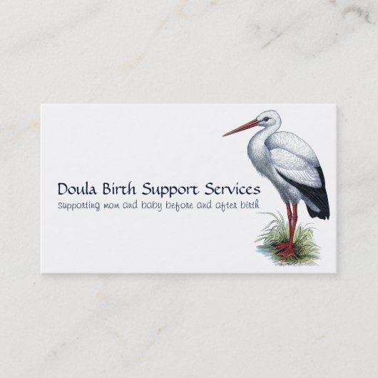 Stork vroedvrouw of doula geboorte ondersteuning d contactkaartje (Voorkant)