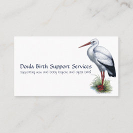 Stork vroedvrouw of doula geboorte ondersteuning d contactkaartje