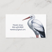 Stork vroedvrouw of doula geboorte ondersteuning d contactkaartje (Achterkant)