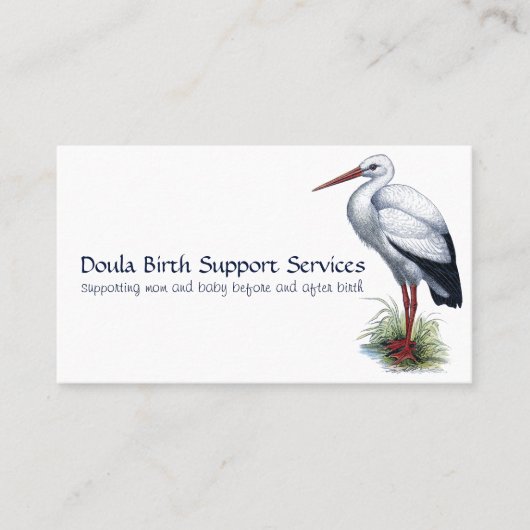 Stork vroedvrouw of doula geboorte ondersteuning d contactkaartje (Voorkant)