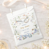 Stork Wildflower Ribbon Baby shower Bedankzakje (Geknipt)