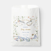 Stork Wildflower Ribbon Baby shower Bedankzakje (Voorkant)