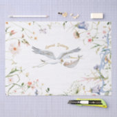 Stork Wildflower Ribbon Baby shower Tissuepapier (Craft)