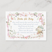Stork Wildflower Ribbon Boeken voor Baby shower Informatiekaartje (Voorkant)