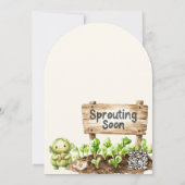 Stork with Brussel Sprouts Basket Arch Baby Shower Kaart (Achterkant)