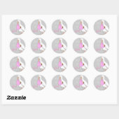 "Stork with Girl" Envelope-zegels/Stickers Ronde Sticker (Vel)