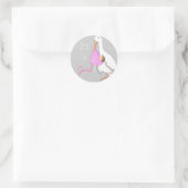 "Stork with Girl" Envelope-zegels/Stickers Ronde Sticker (Tas)