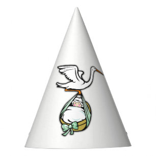 Stork zorgt voor Pet van Baby Party Feesthoedjes