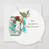 STORKJES BABY SHOWER FLORAAL MONOGRAM MET ROZEN KAART (Achterkant)