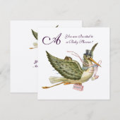 STORKMONOGRAM, goudmetaal Kaart (Voorkant / Achterkant)