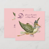 STORKMONOGRAM, goudmetaal Kaart (Voorkant / Achterkant)