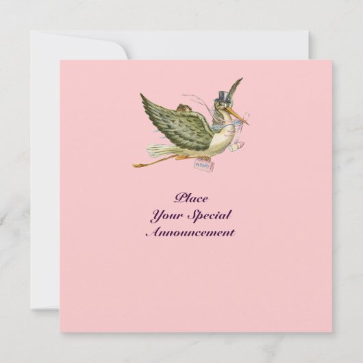 STORKMONOGRAM, goudmetaal Kaart (Achterkant)