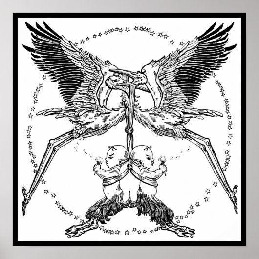 Storks en satellieten poster (Voorkant)