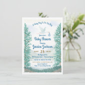 Stork's Journey Baby Jongen Douche Uitnodiging (Staand voorkant)