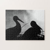 Storks Silhouette, Jigzaag Puzzle Legpuzzel (Horizontaal)